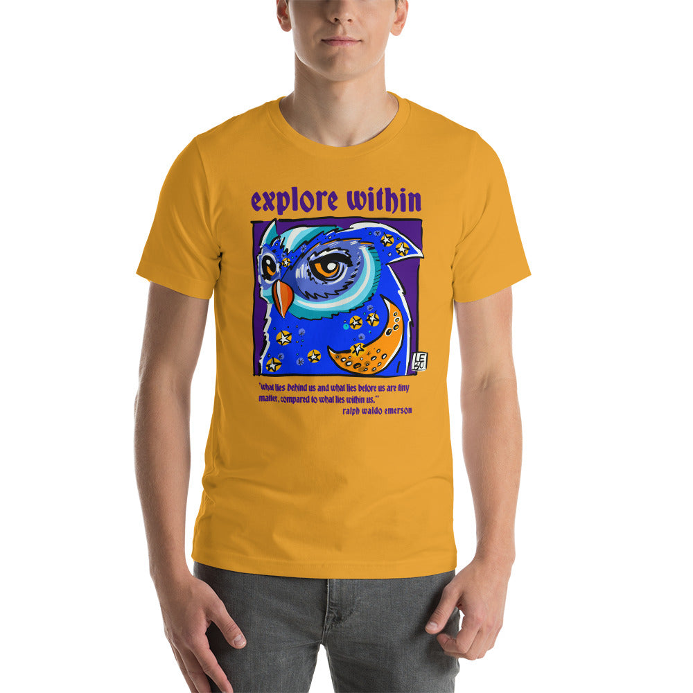 Explore Within, Ralph Waldo Emerson - Lebo Short Sleeve Unisex T-Shirt
